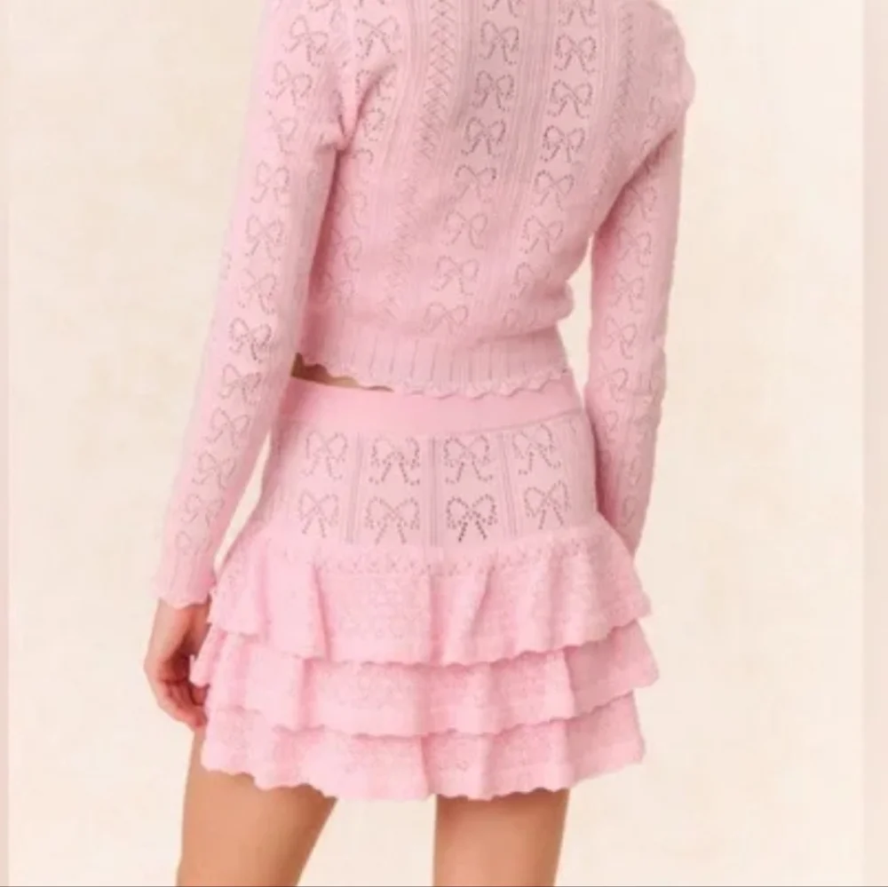 NEW LOVESHACKFANCY  Baudin Mini Skirt In Ballerina Pink Size XL - Picture 4 of 13